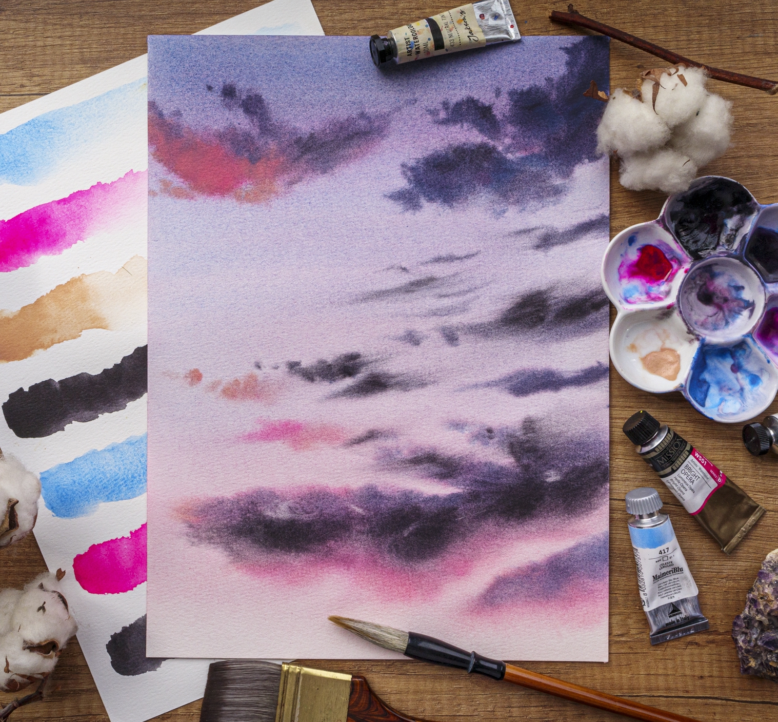 Dramatic Sky watercolor painting