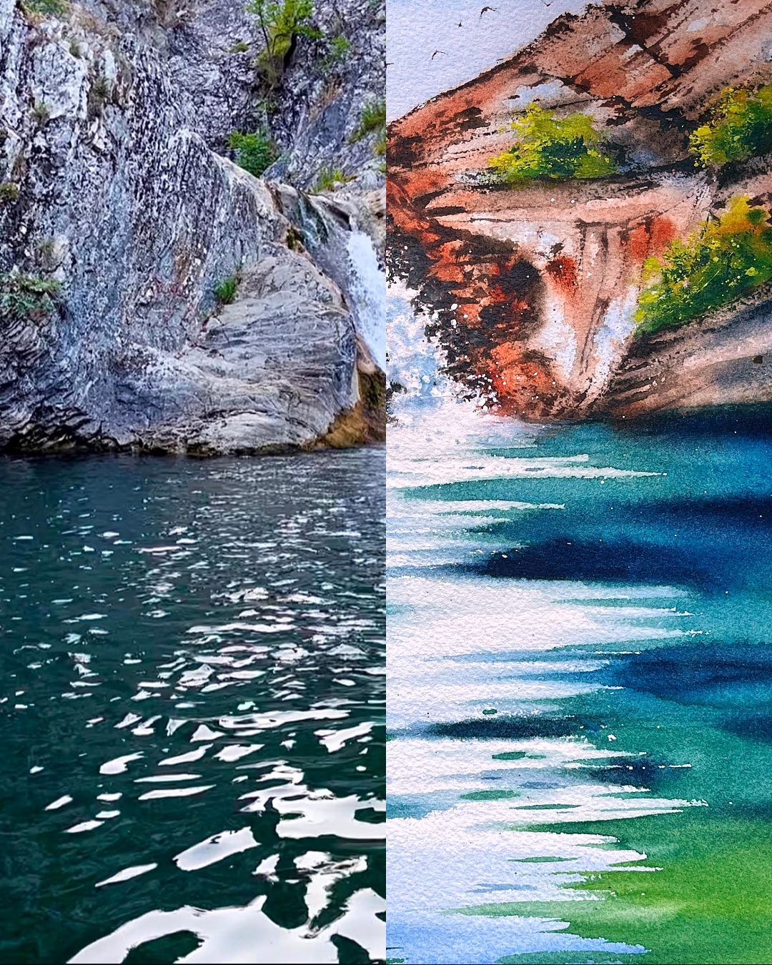 Turning reference photo into a watercolor landscape