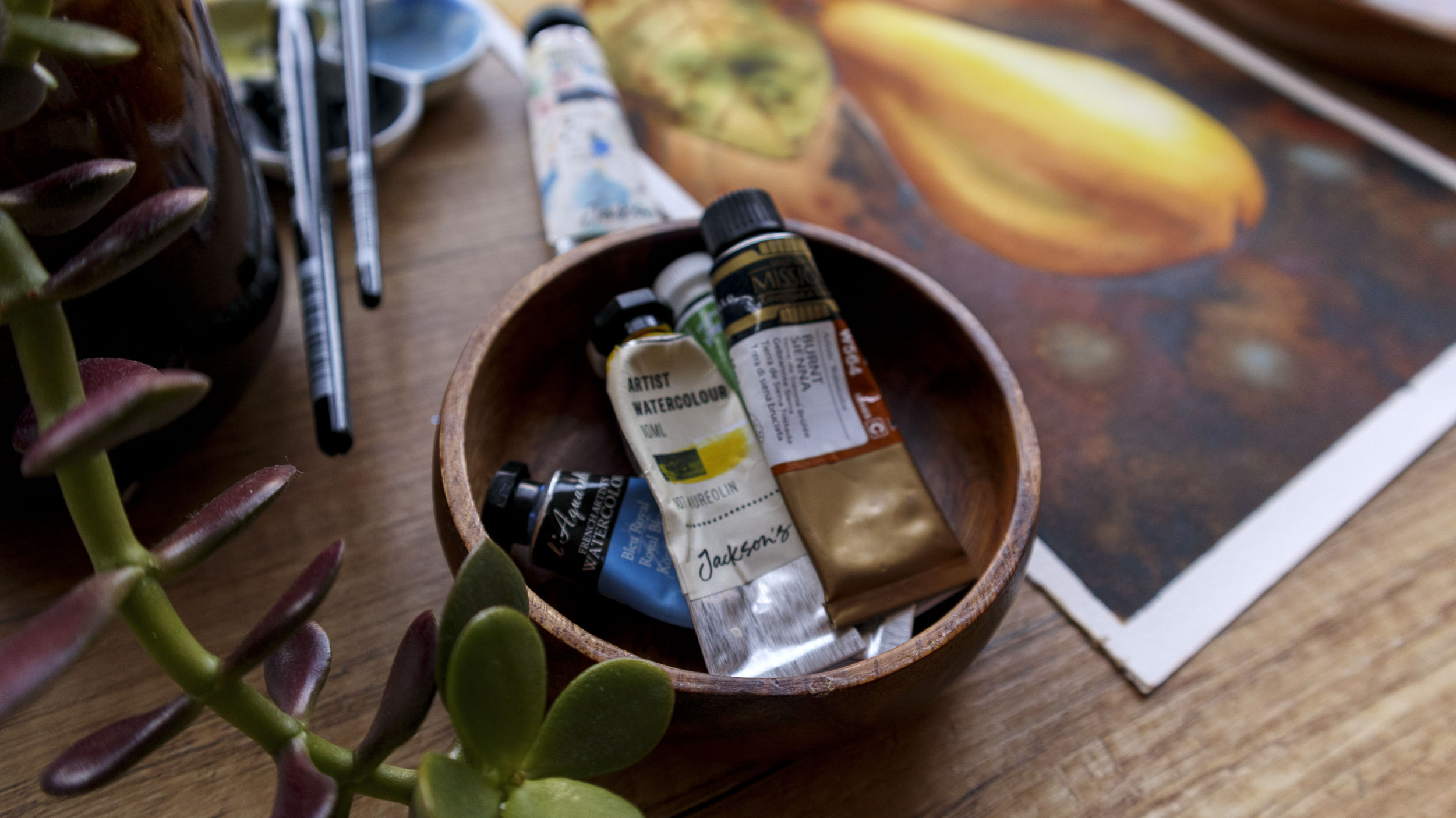 Watercolor Paints Autumn Colors
