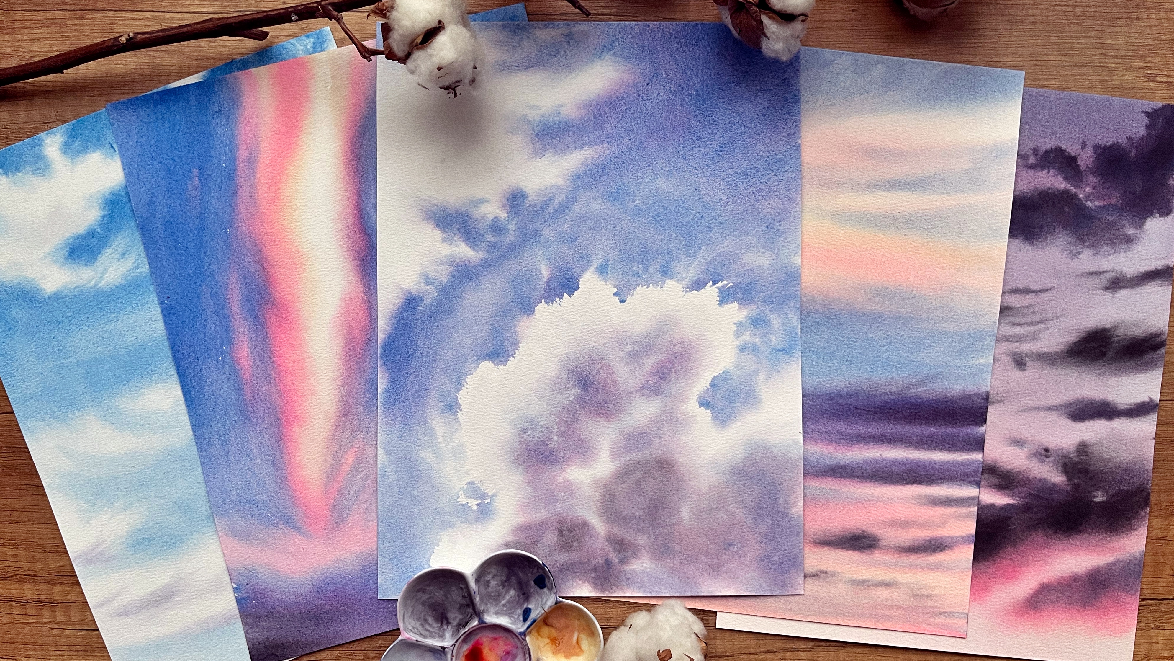 Watercolor skies collection