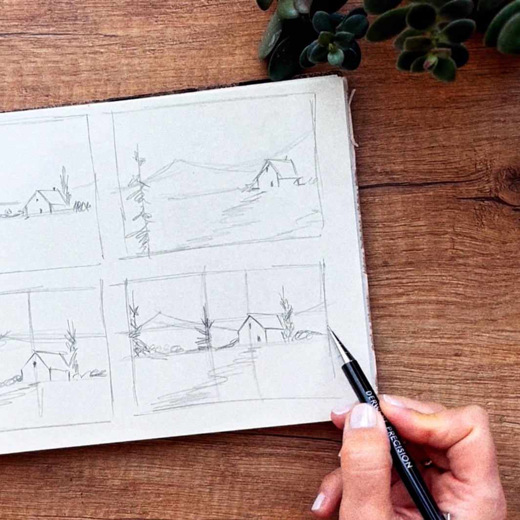 Practicing thumbnail sketches